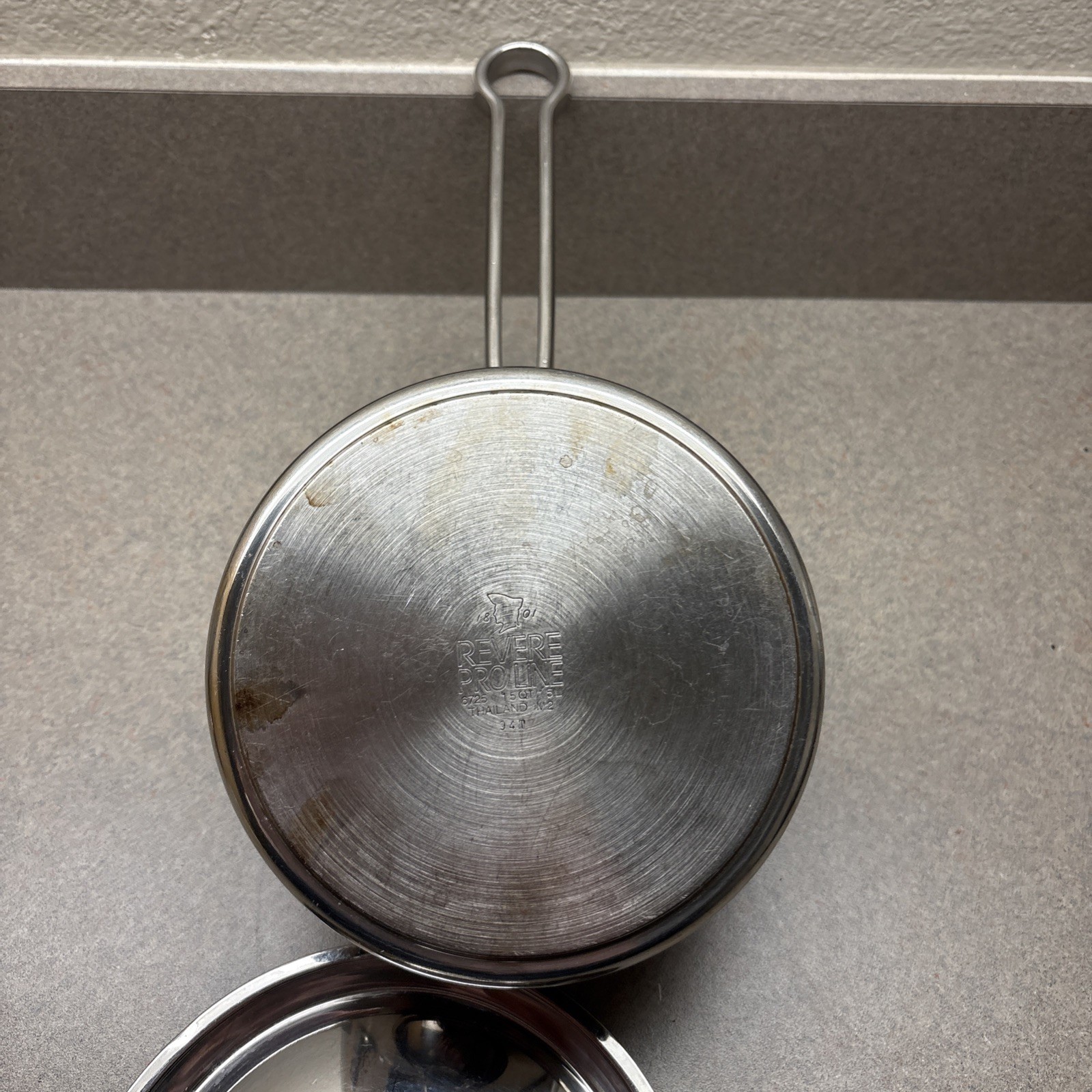 VTG Revere Pro Line 1.5 Qt Copper Core 18/10 Stainless Saucepan 1996 Thailand