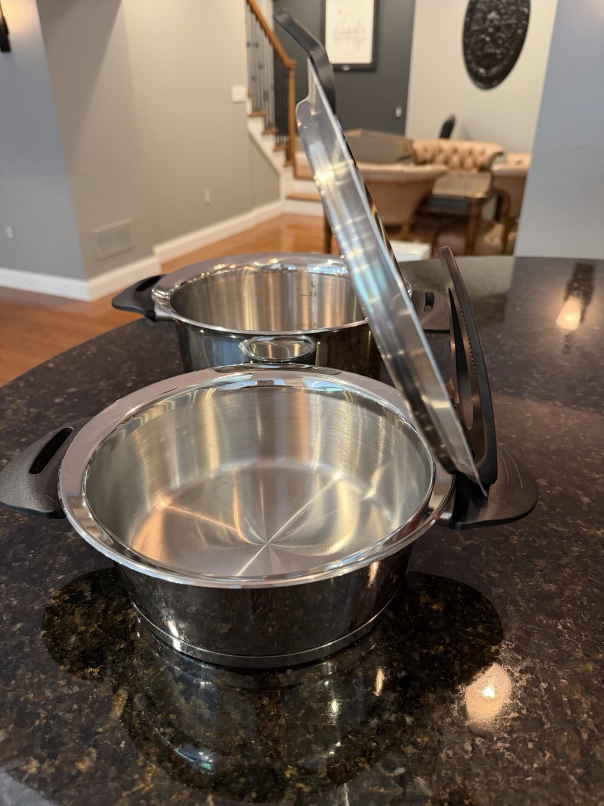Fissler Intensa Pans Set Of 2 W/Lid SS Made In Germany Rare In USA
