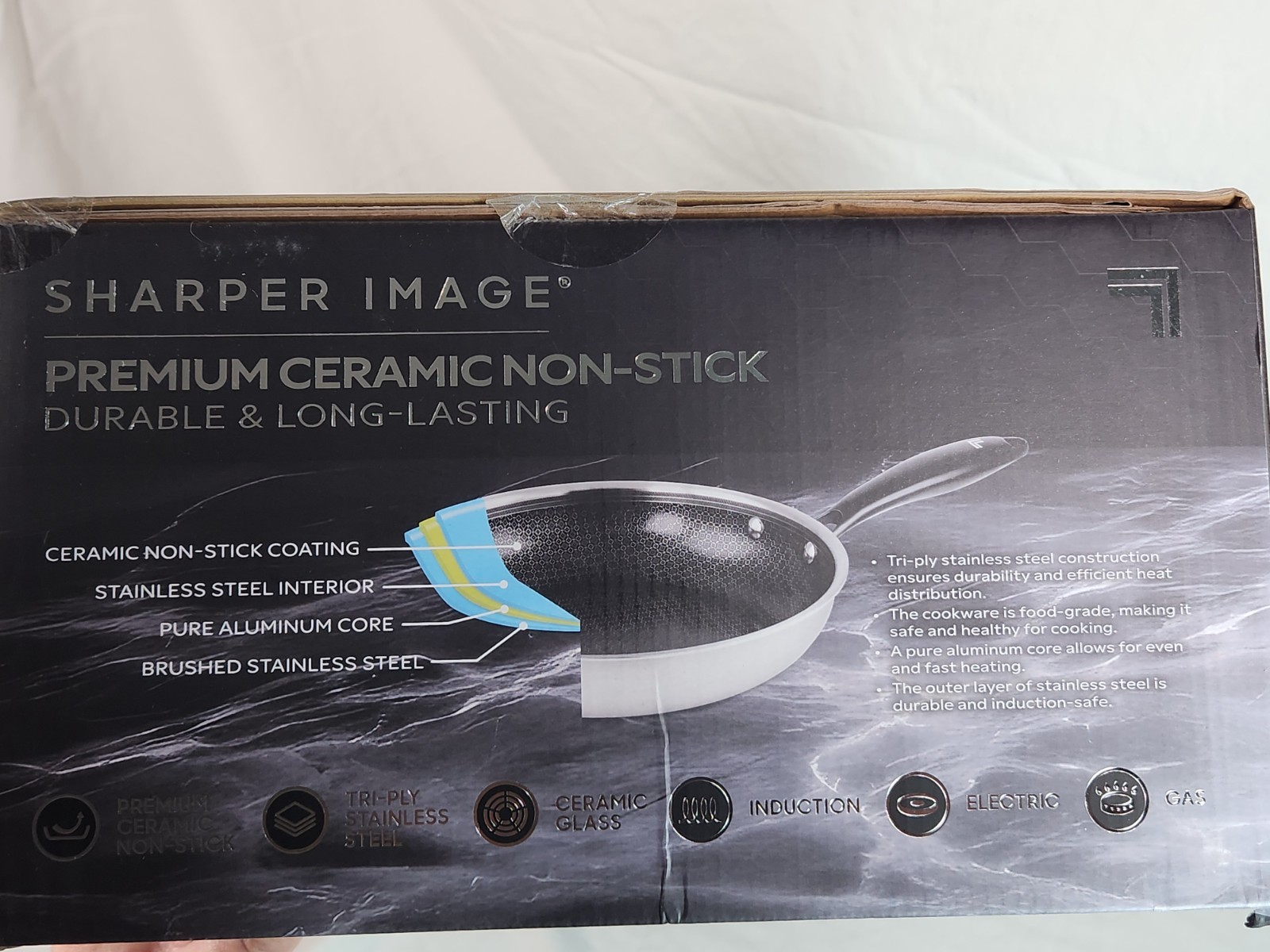 Sharper Image Premium Cookware 10pc Ceramic non stick Tri-ply