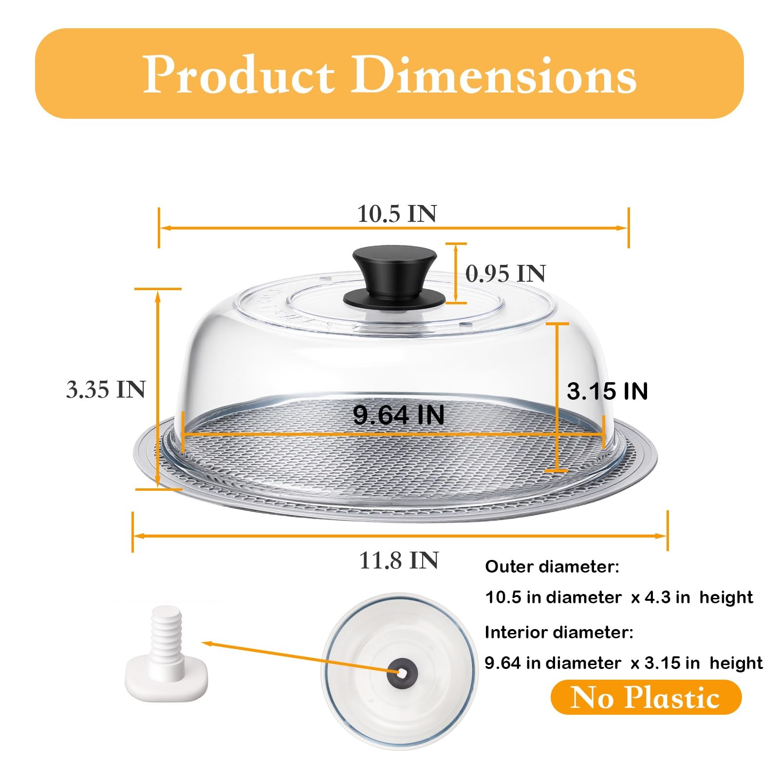 High Borosilicate Glass Microwave Splatter Cover for Food with Silicone Mat, …