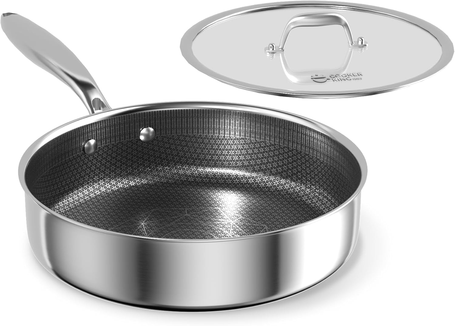 11″ Stainless Steel Nonstick Saute Pan with Lid, Oven Safe, Induction Ready