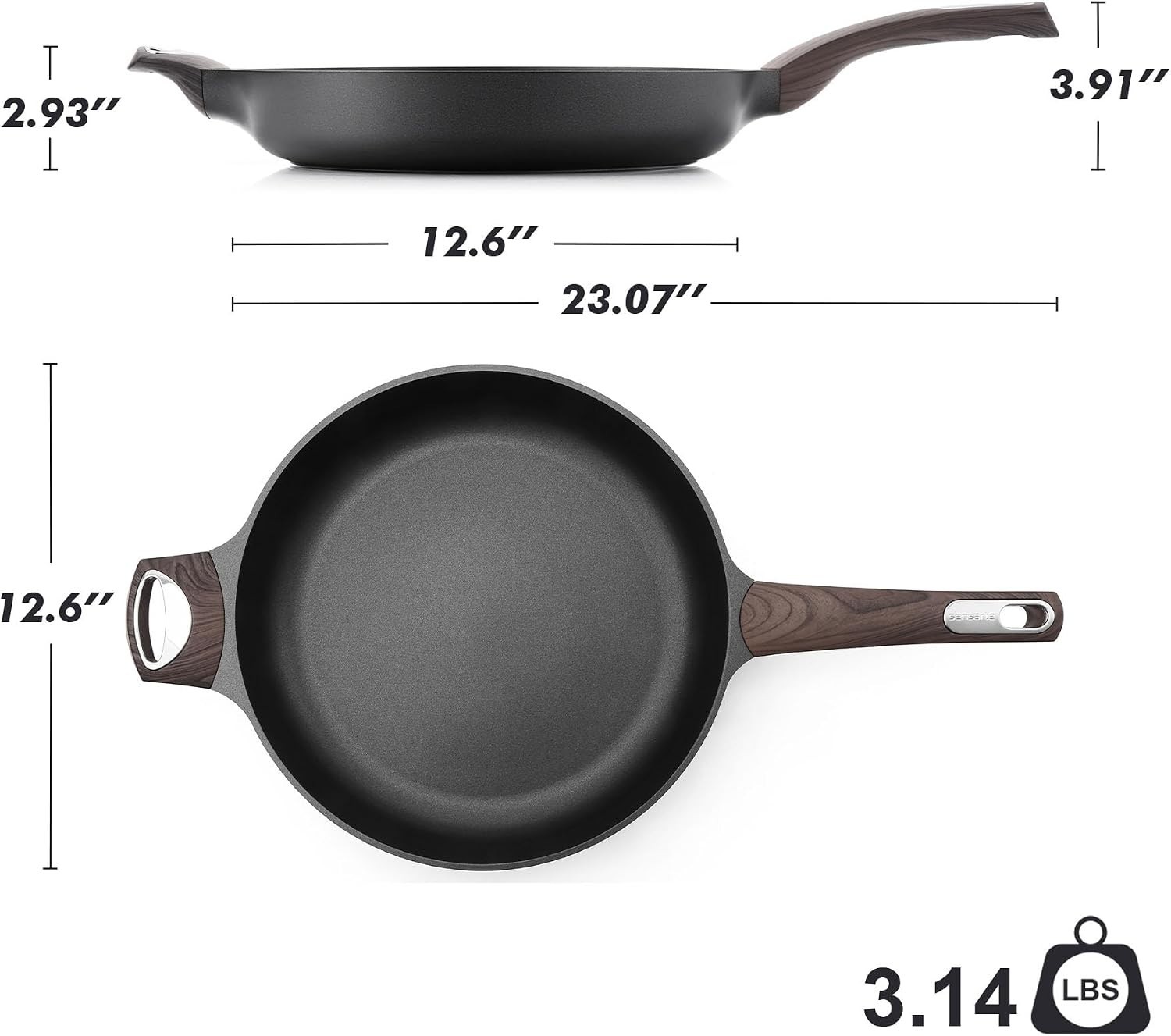 Nonstick Frying Pan Skillet 12.5Inch Large Non Stick Omelette Pans with Ergon…