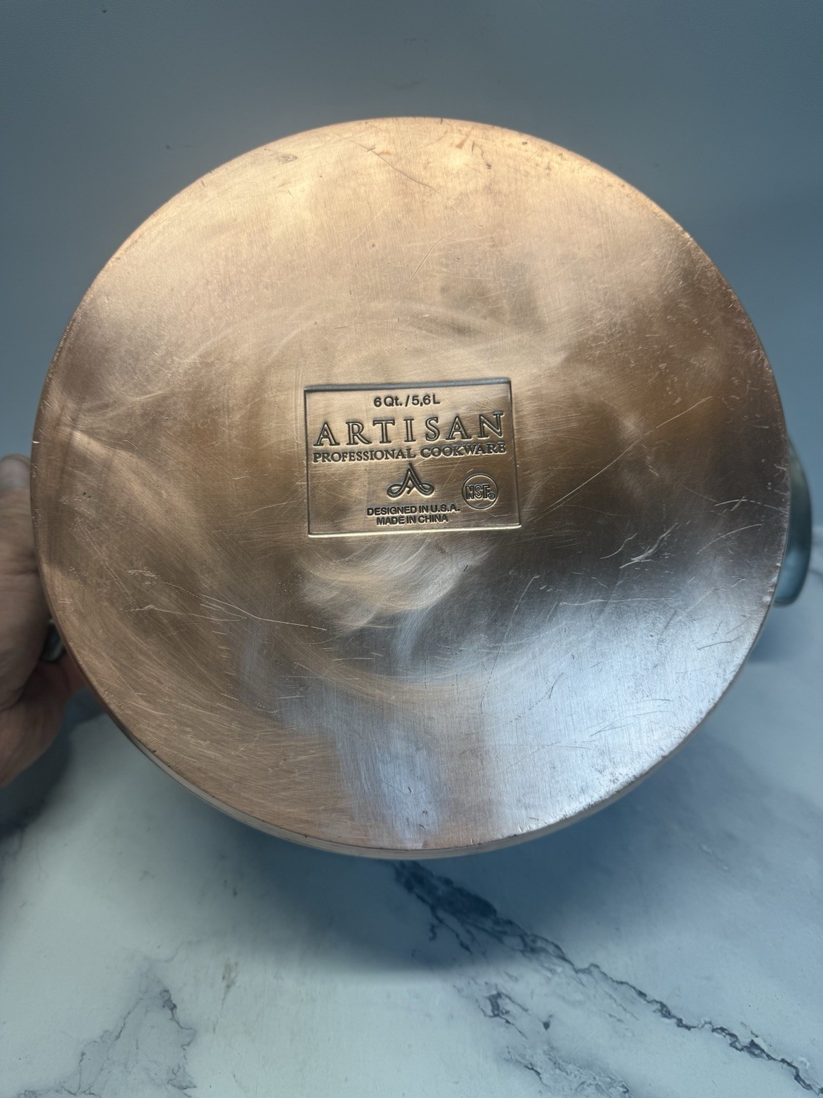 Artisan Professional Cookware 6 Qt 10.5 “ In Flat Copper Bottom Stock Pot No Lid