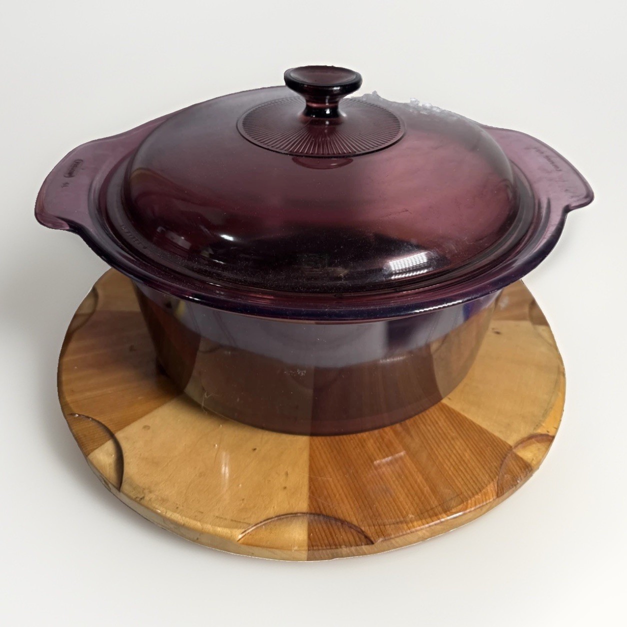 Visions Corning Ware Cranberry 5L Dutch Oven Teflon Bottom w Pyrex Lid Free Ship