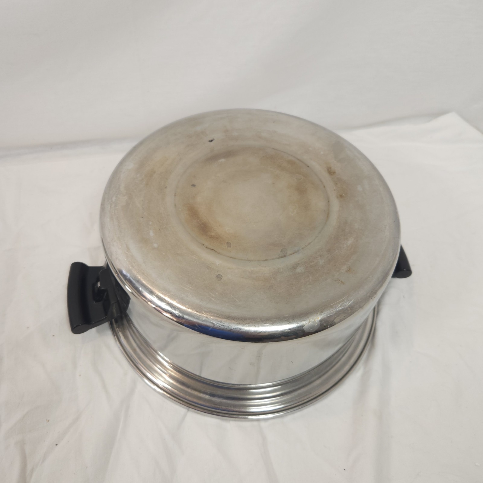 Vintage Seal O Matic 5 Qt Stock Pot Stainless USA 3 Ply Cooking
