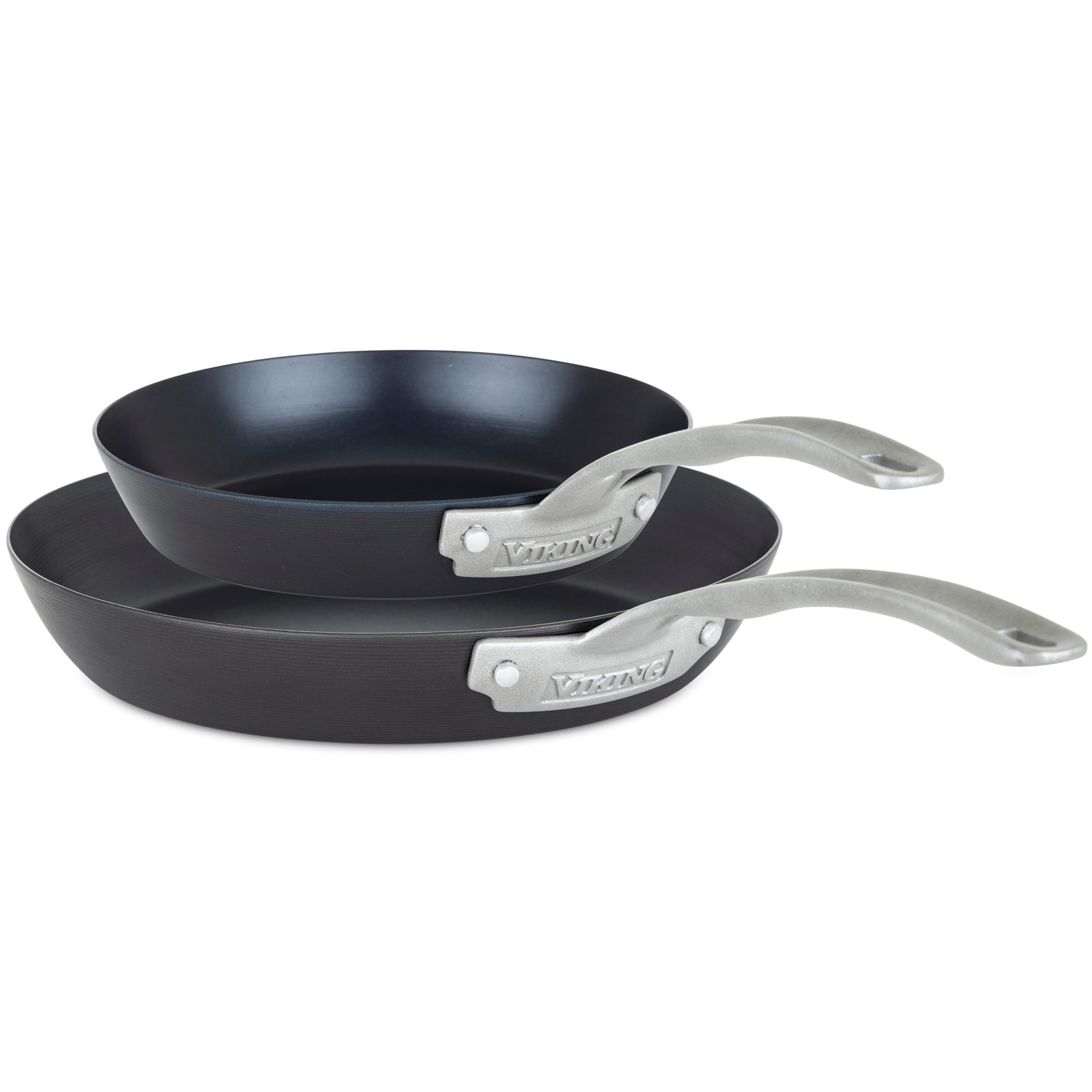 Nonstick Frying Pans, Blue Carbon Steel Kitchen Cookware, 10 and 12 Inch, Black
