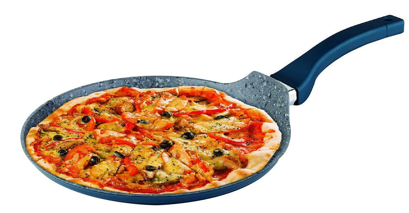 11″ Aluminum Non Stick Pizza Pan with Induction Bottom 3-Layer Granite Coating