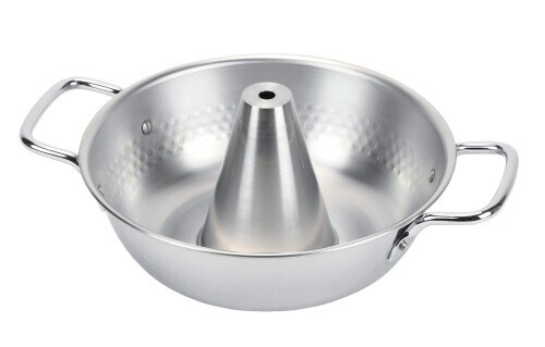 [US Seller] NEW Japan Shabu Shabu Hot Pot Pan Stainless Steel with Chimney 10.2″
