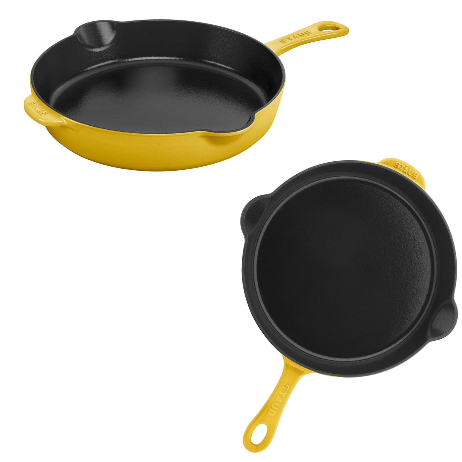 Staub 8.5″ Enameled Cast Iron Deep Skillet Fry Pan Made in France Choose Color