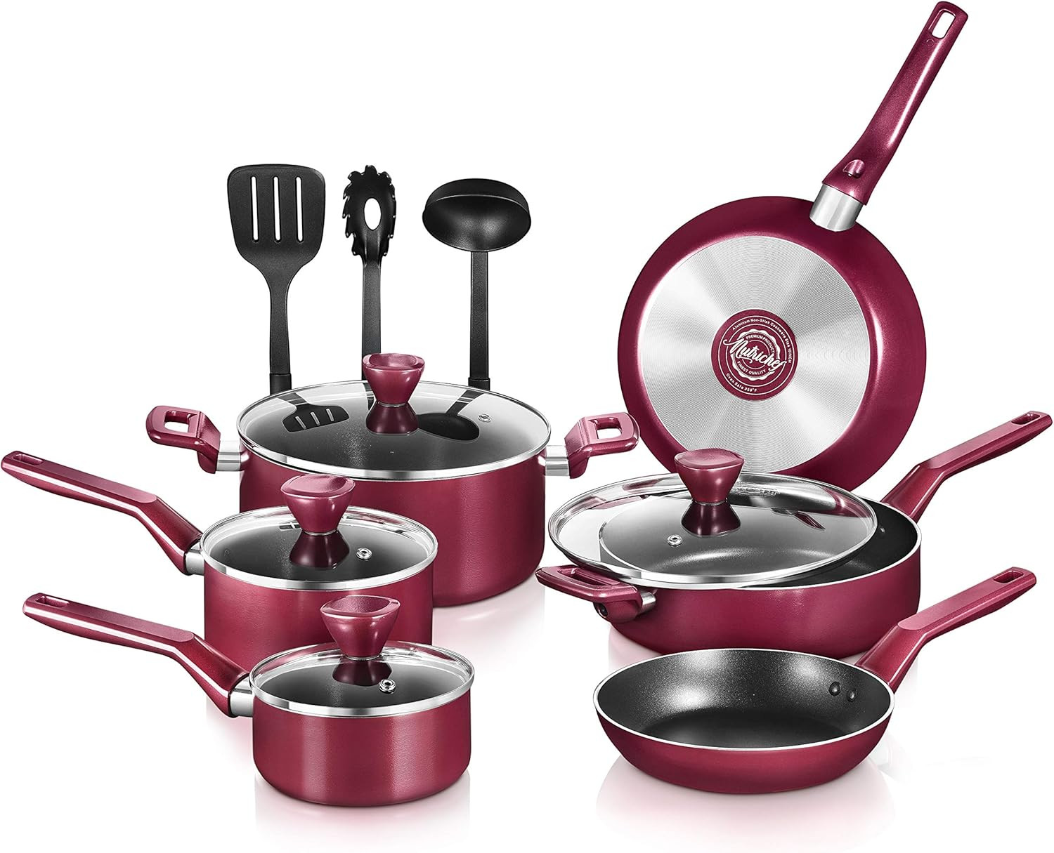 13-Piece Nonstick Cookware Set – Heat Resistant Pots, Pans & Utensils