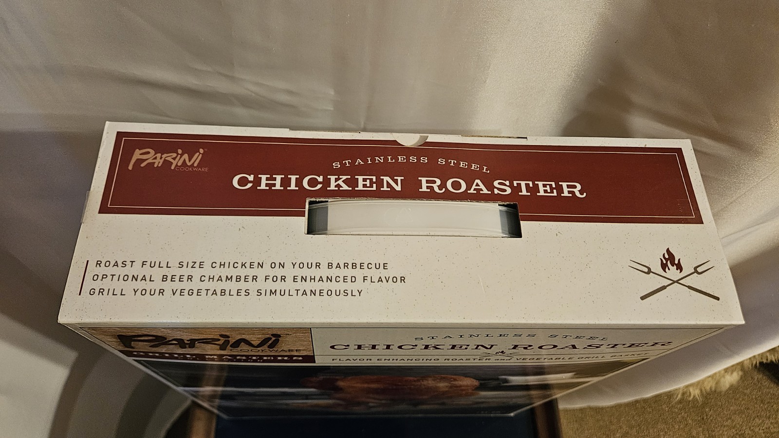 Brand New In The Box Parini Grill Master Chicken Roaster 11.75 Inch Grill Basket