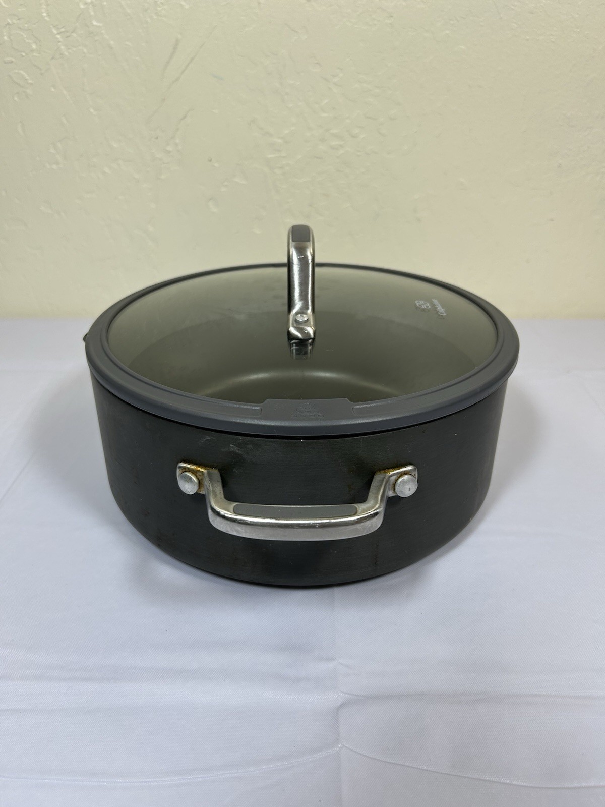 Calphalon Classic 5-Qt. Dutch Oven with Lid Cover 8785 Handles Nonstick Gray