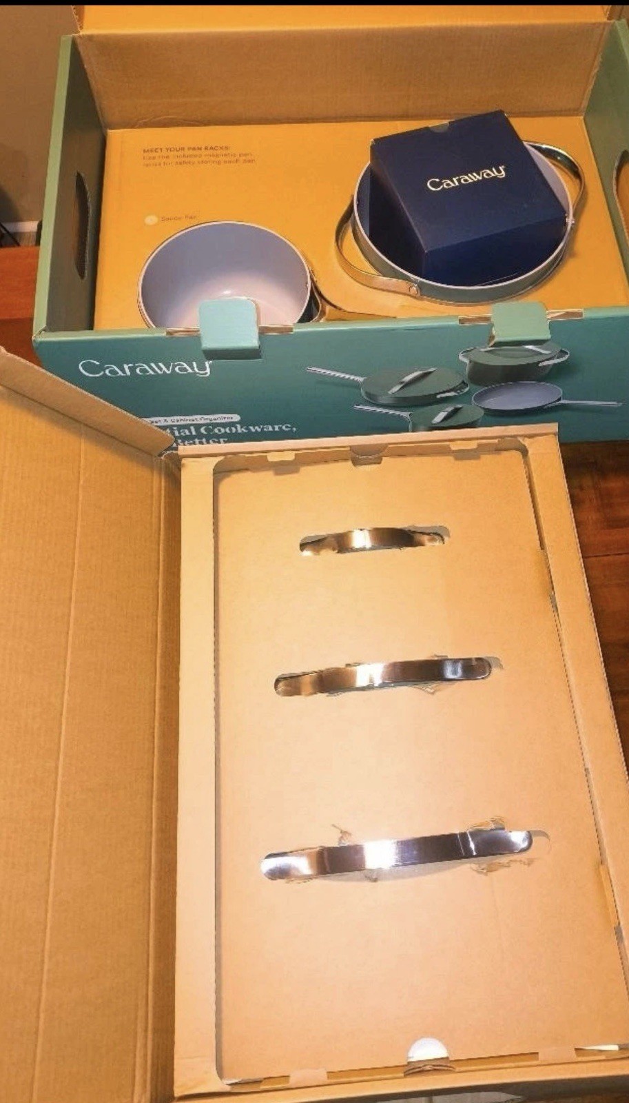 Caraway Ceramic Non-Stick Twelve-Piece Pan Set in Sage with Lids and Organizers