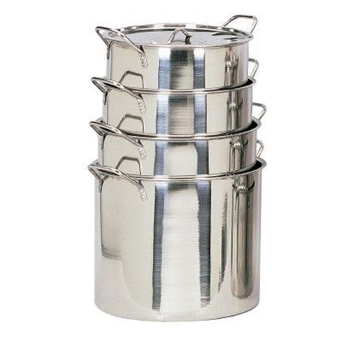 4 Piece Small Stainless Steel Stock Pots