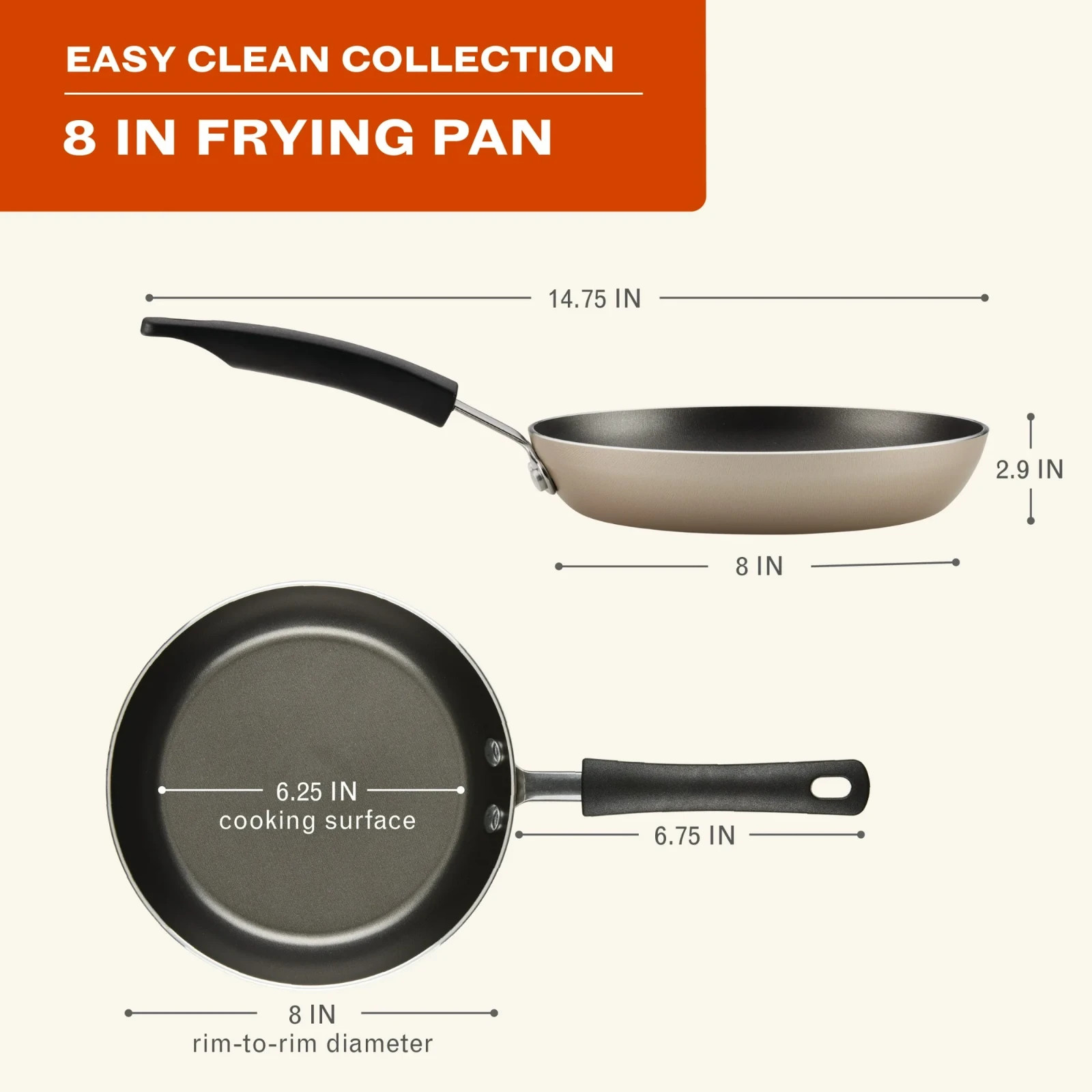 Farberware Easy Clean 8 Inch Nonstick Frying Pan / Skillet, Dishwasher Safe, 2PK