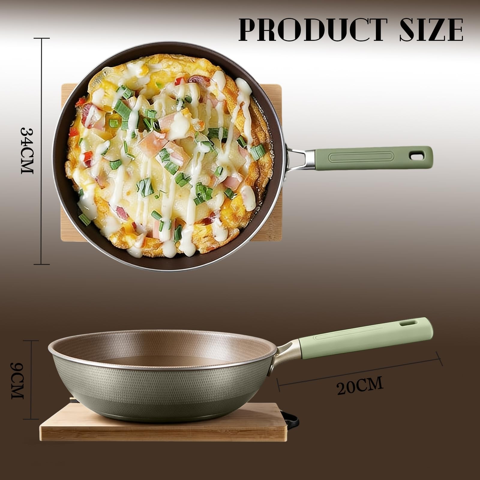 Titanium Pans for Cooking,Extended Cool-Touch Handle 13 Inch Titanium Pan,Ele…
