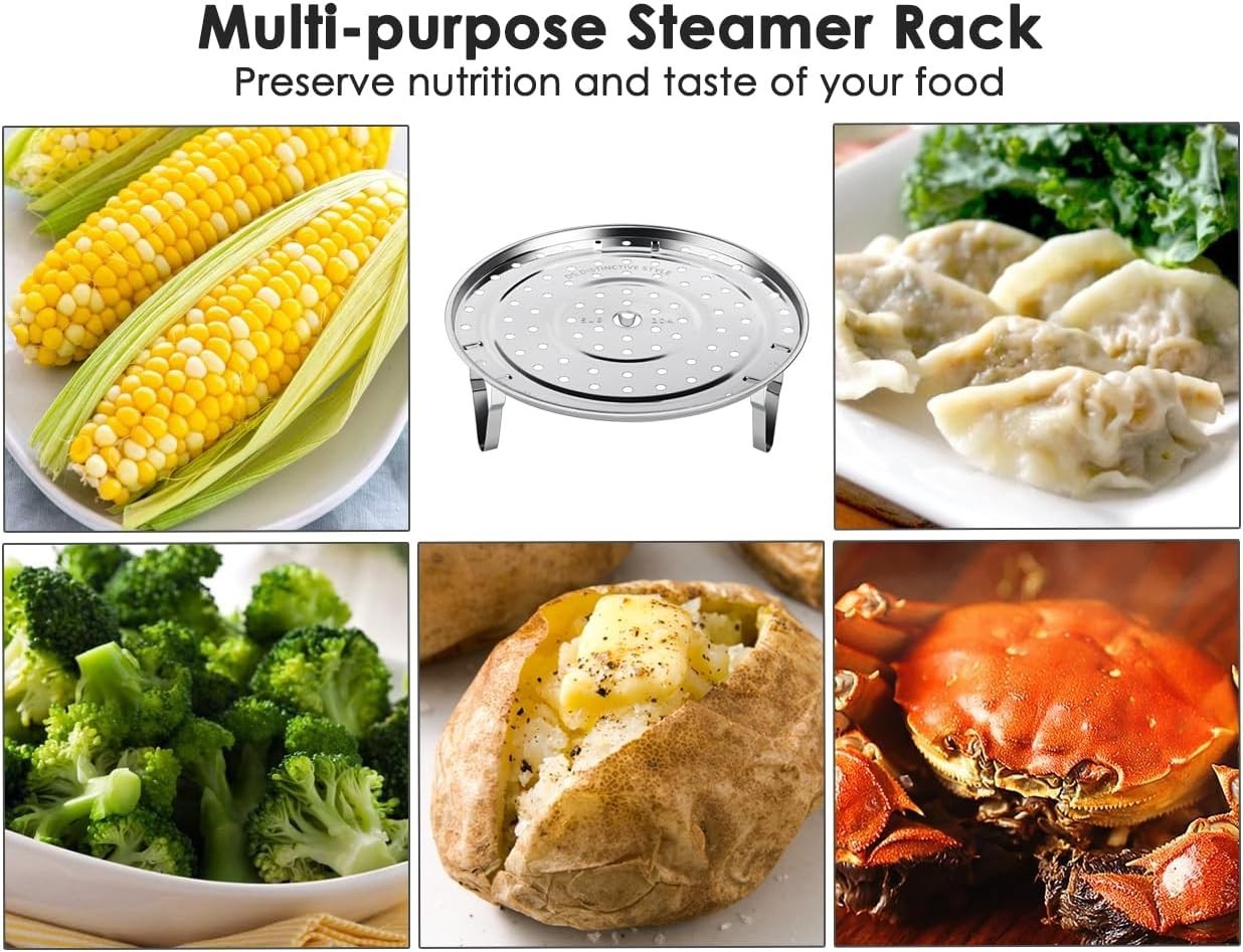 Stainless Steel Steamer Rack for Pressure Cooker 8 Quart Multi-functional Coo…