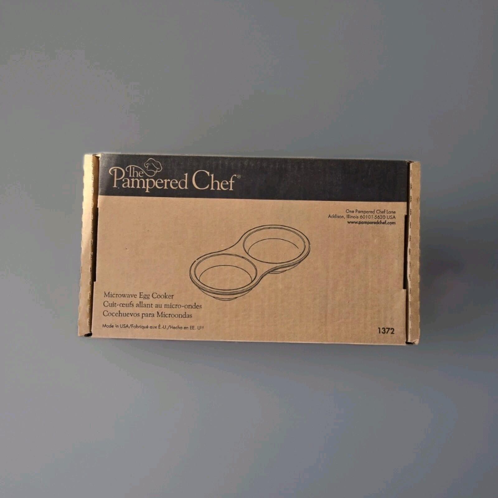 Pampered Chef Microwave Egg Cooker 1372 Stoneware Double Well