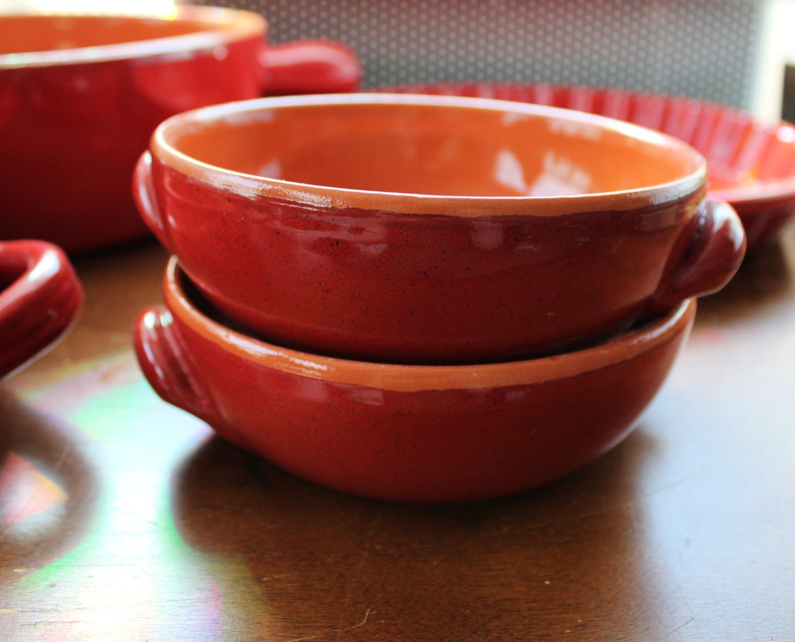 De Silva Italian Terracotta Ovenware Set 5-Piece Red Ceramic Bowls Pots Pan