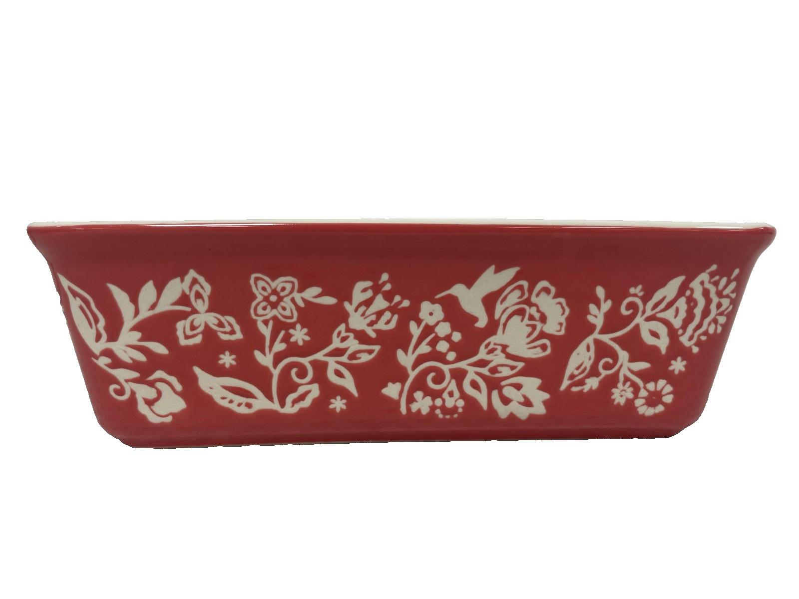 Pioneer Woman Mazie Bird Square Baking Dish 8×8 Casserole Stoneware Red 1.9 QT