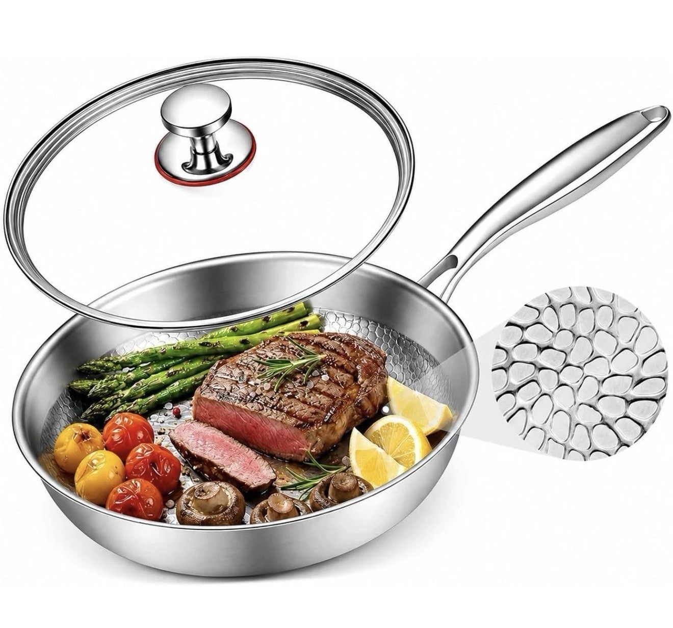 Ptacivow 10″ Titanium Pans for Cooking,99.6% Titanium Frying Pan Healthy *READ..