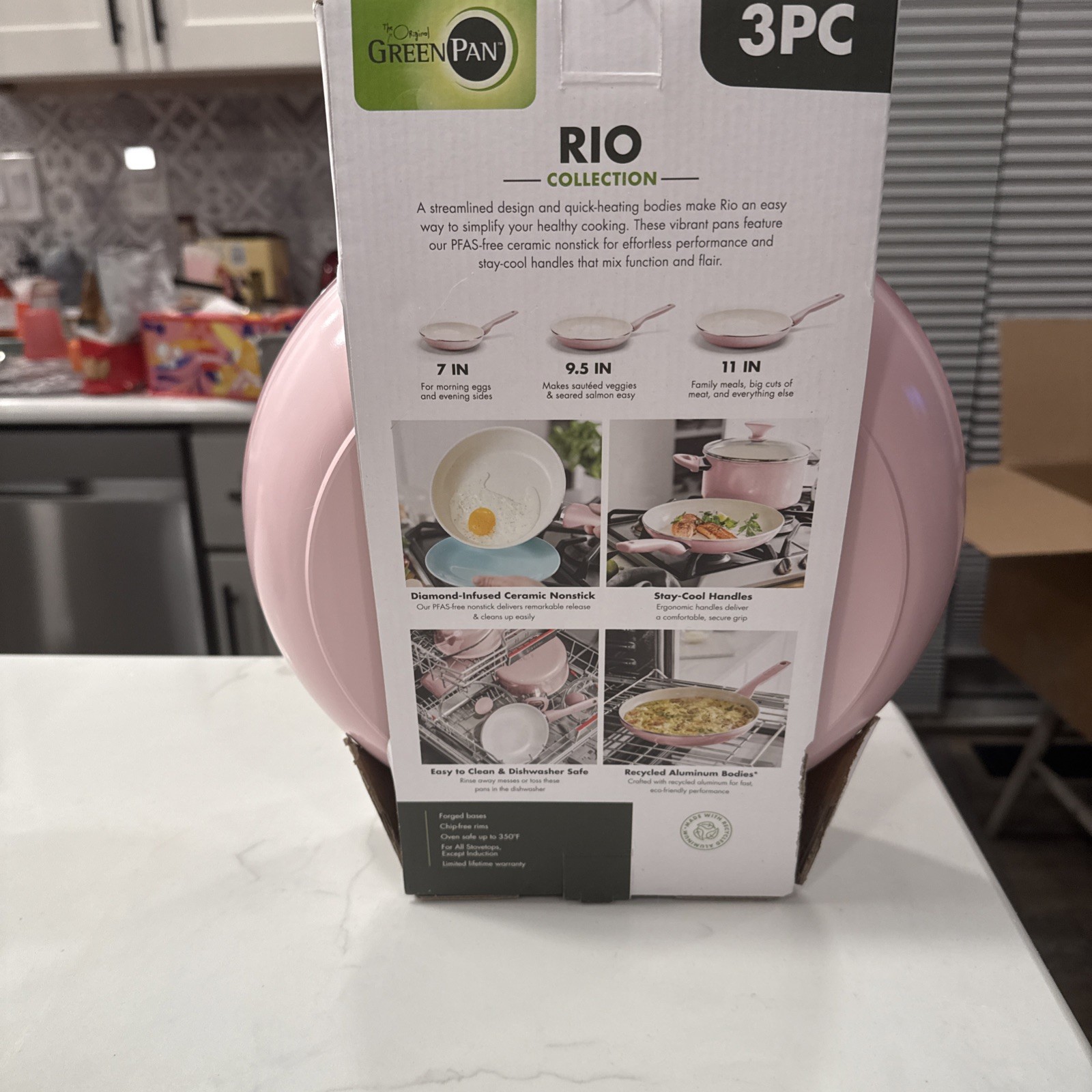 GreenPan Rio 3pk Blush BRAND NEW