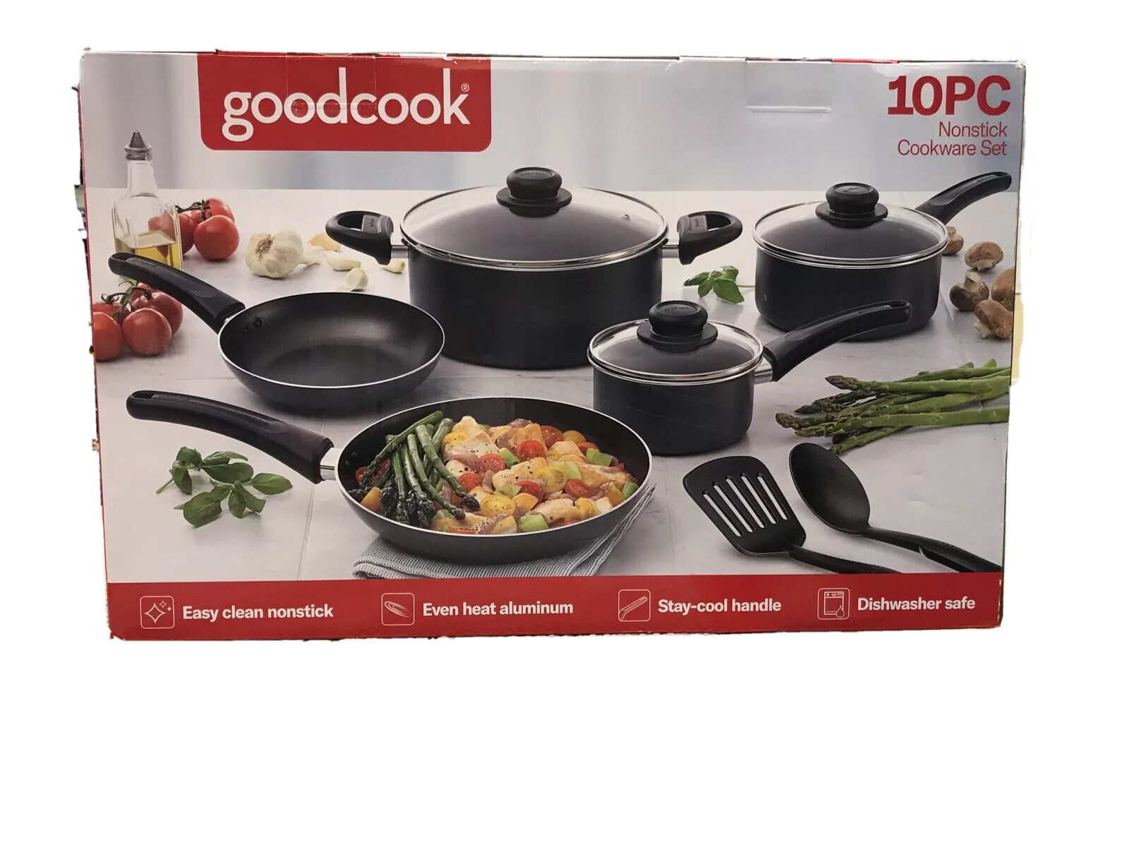 New In Box Bradshaw Home Goodcook 10Pc Nonstick Cookware Set