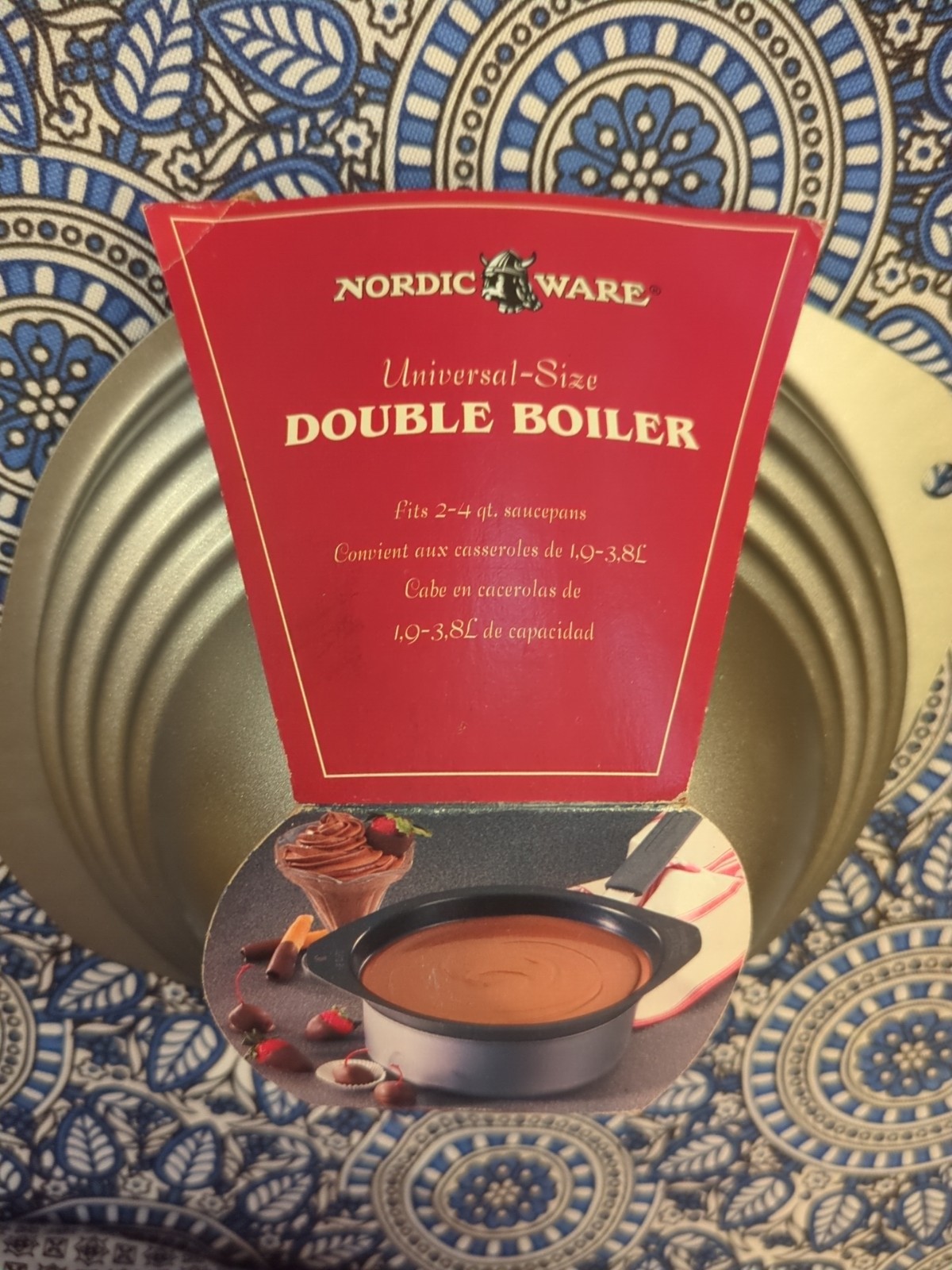 Nordic Ware Nonstick Universal Double Boiler Insert 8 Cup Saucepan Pot New
