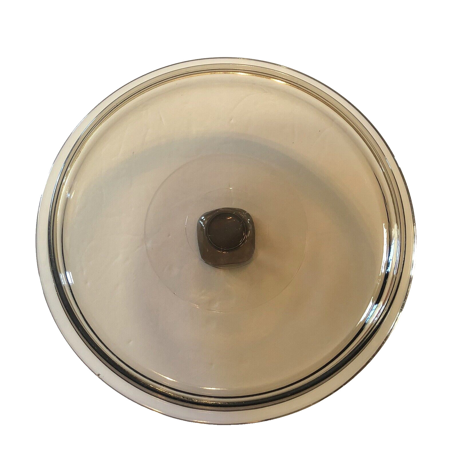 8 3/4″ Lid Glass Replacement Amber Brown Square Knob for Round Casserole Dish