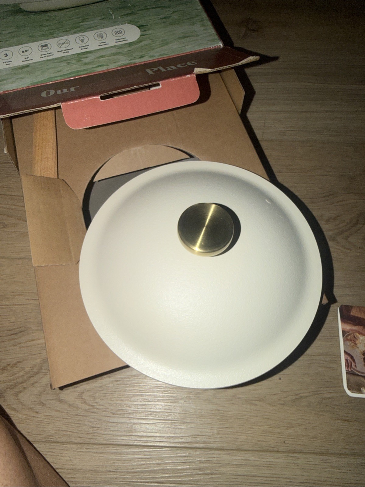 Our Place 8.5″Ceramic Nonstick Mini Always Pan Cream 1.2 QT Open Box