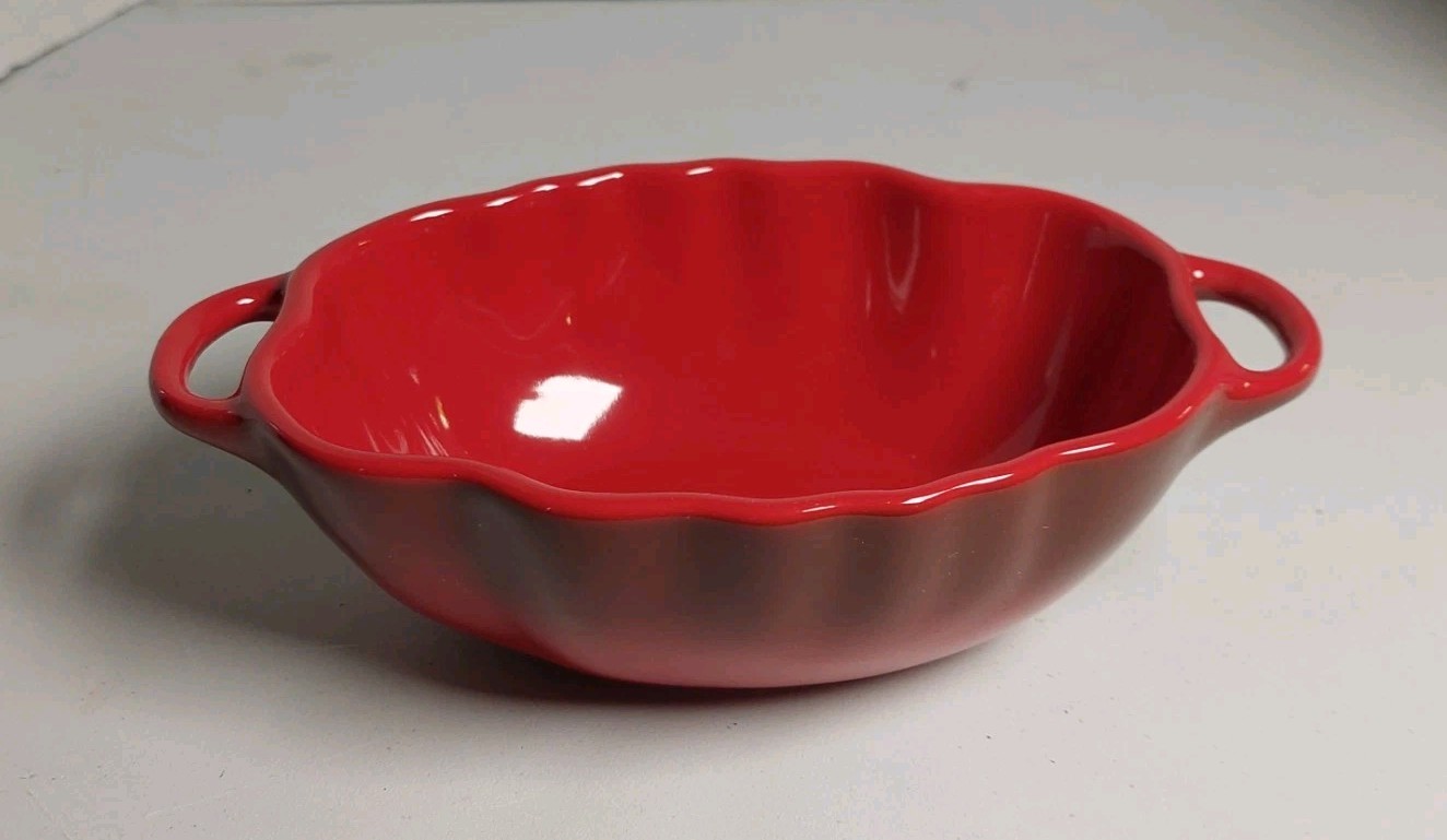 Staub 0.5 qt (~12 oz) Tomato Petite Cocotte Red Stoneware Casserole 6″x5″ NO LID