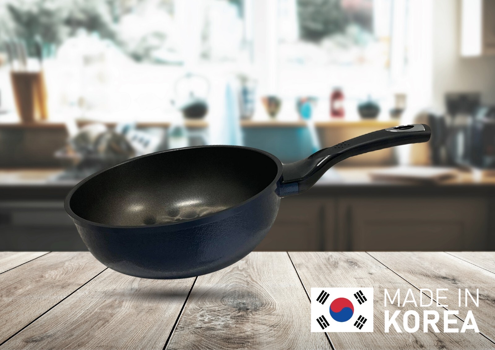 Nonstick 3D Diamond Coating Wok Cookware 9”(22cm) Made in Korea