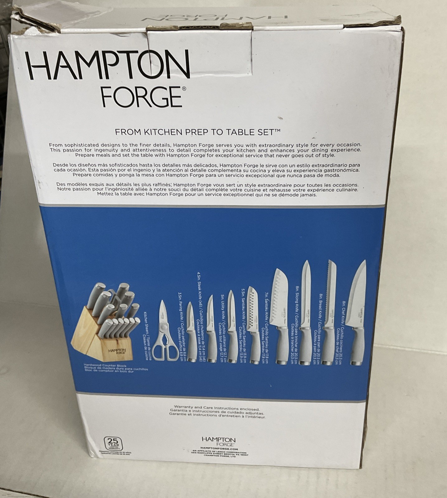 ⚡️Hampton Forge Epicure Cool 15Pc Block Set, 6.70 LB, Taupe/Grey