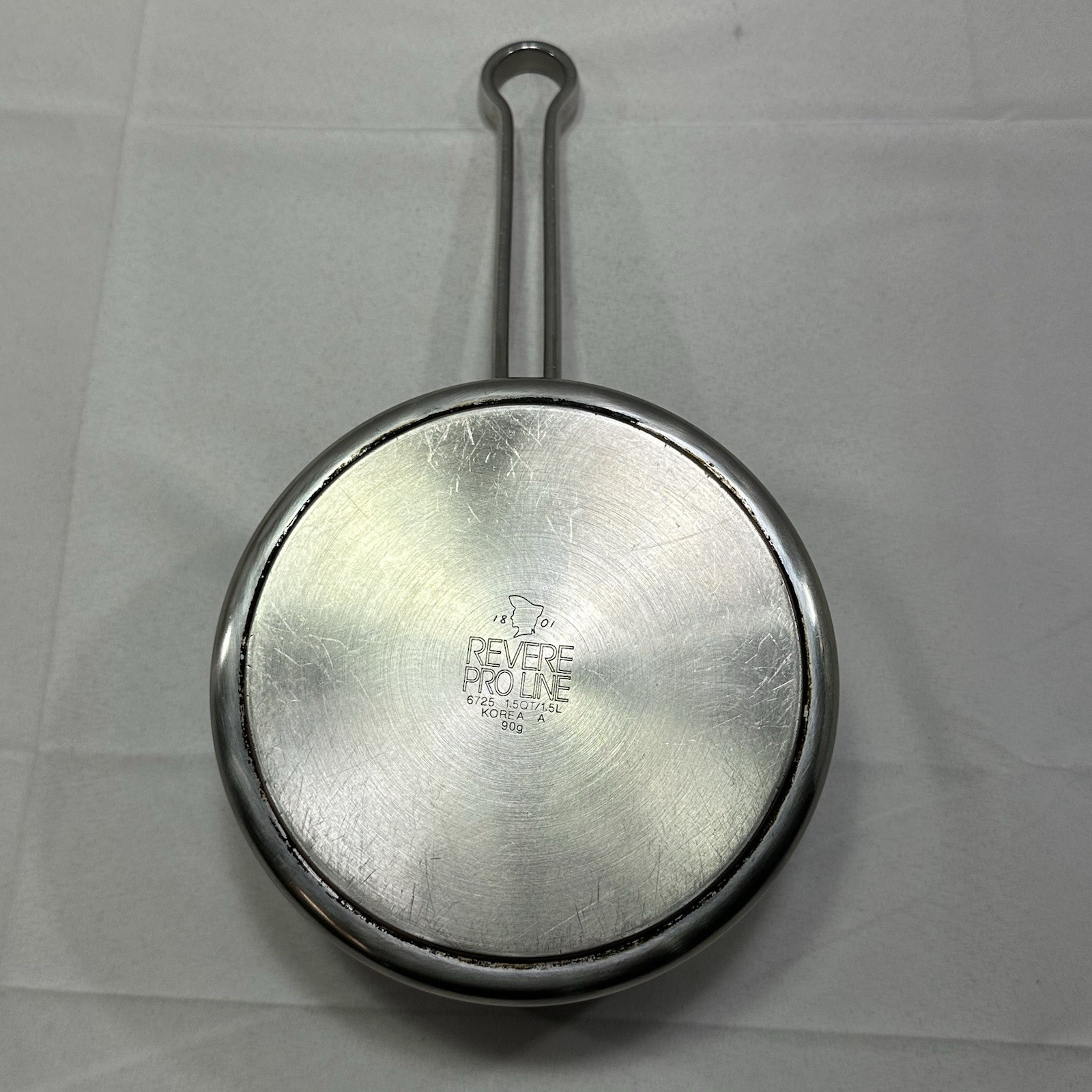 1801 Revere Ware PRO-LINE Stainless 1.5Qt 98g Sauce Pot/Pan NO Lid 6725 Korea