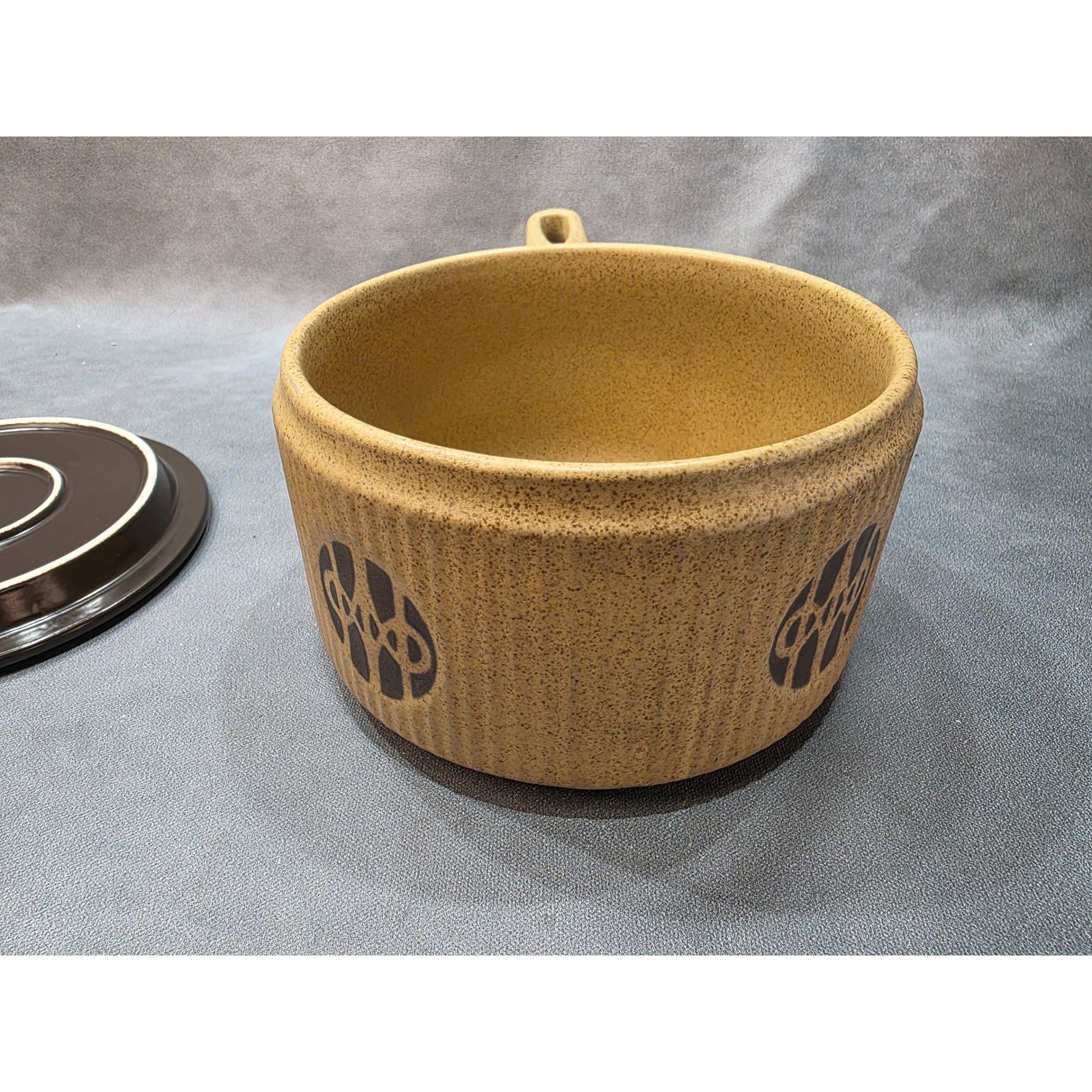 Vintage Frost In Flame Ceramic Casserole Dish with Lid Mid Century Pan Pot