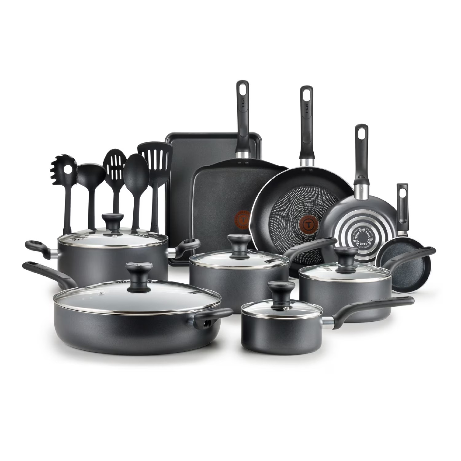 20 Piece Always Pan and Perfect Pot Cookware Set with Lids, Gray