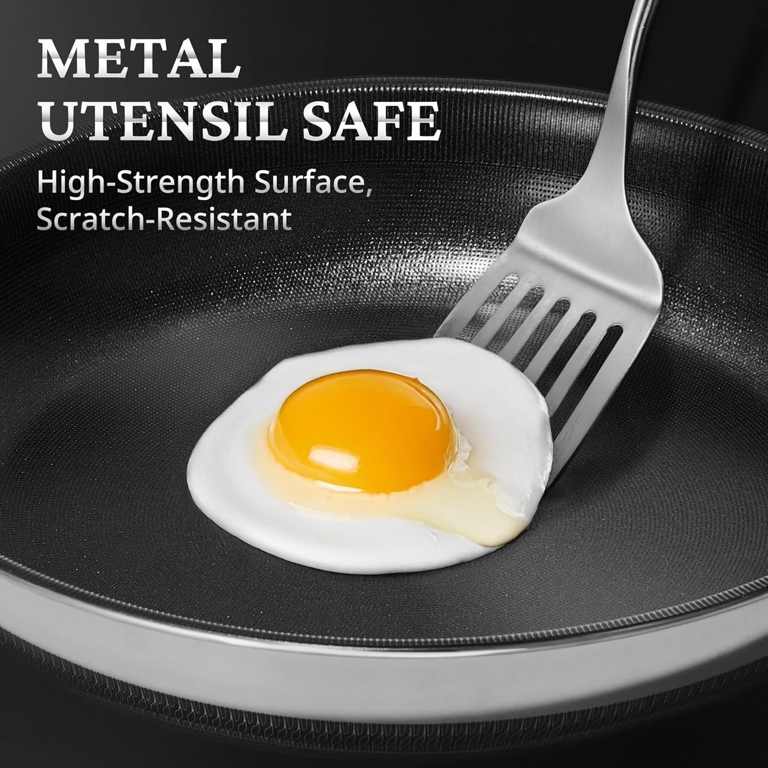 Nonstick Frying Pans with Lids, 8″, 10″, 12″ Titanium Ceramic Tri-Ply Stainless