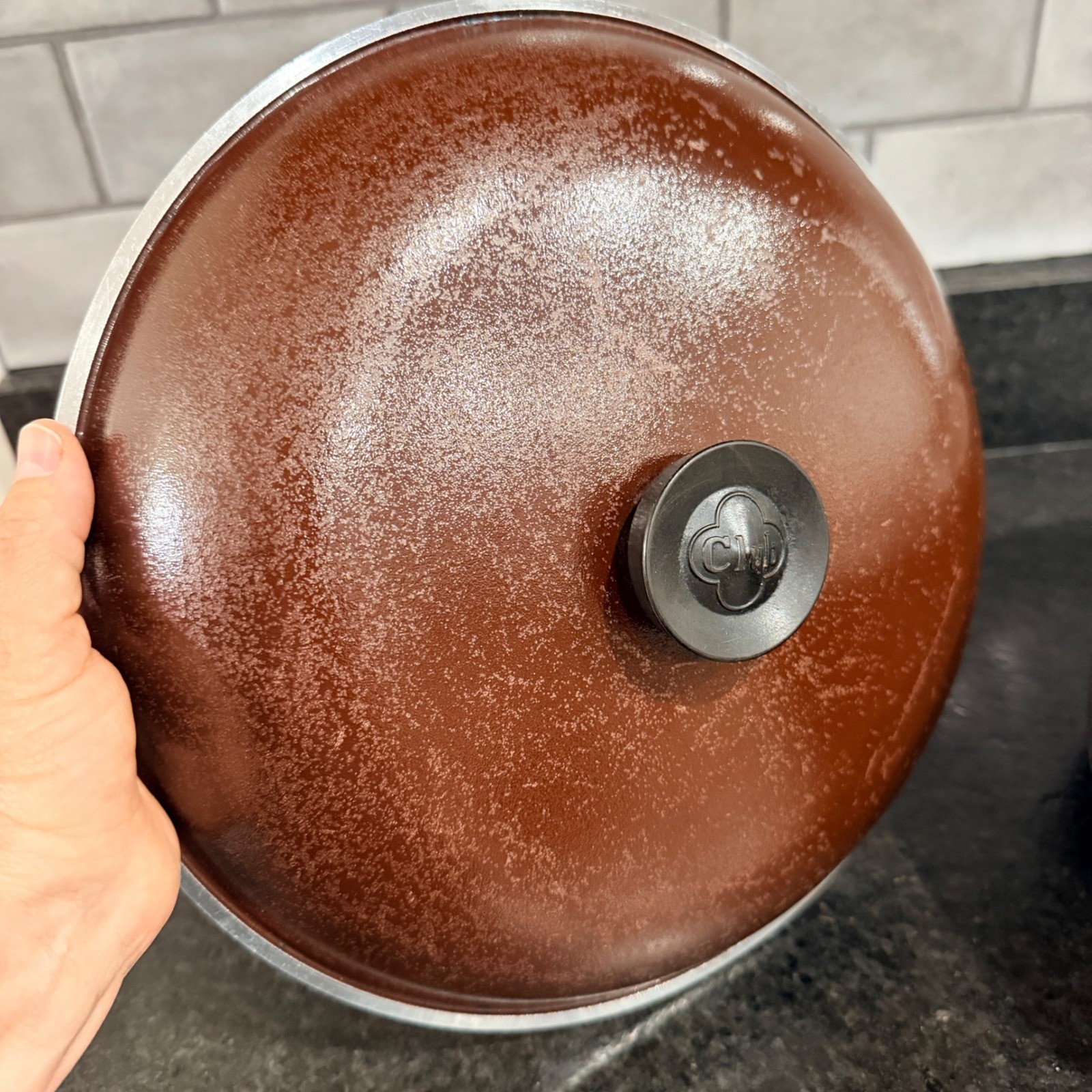 Vintage Club Cast Aluminum Dutch Oven with Lid Brown Stock Pot 8 Quart Very Used