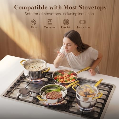 Stainless Steel Cookware Set, Tri-Ply Pots and Pans Set, 26 Piece 26 Pieces