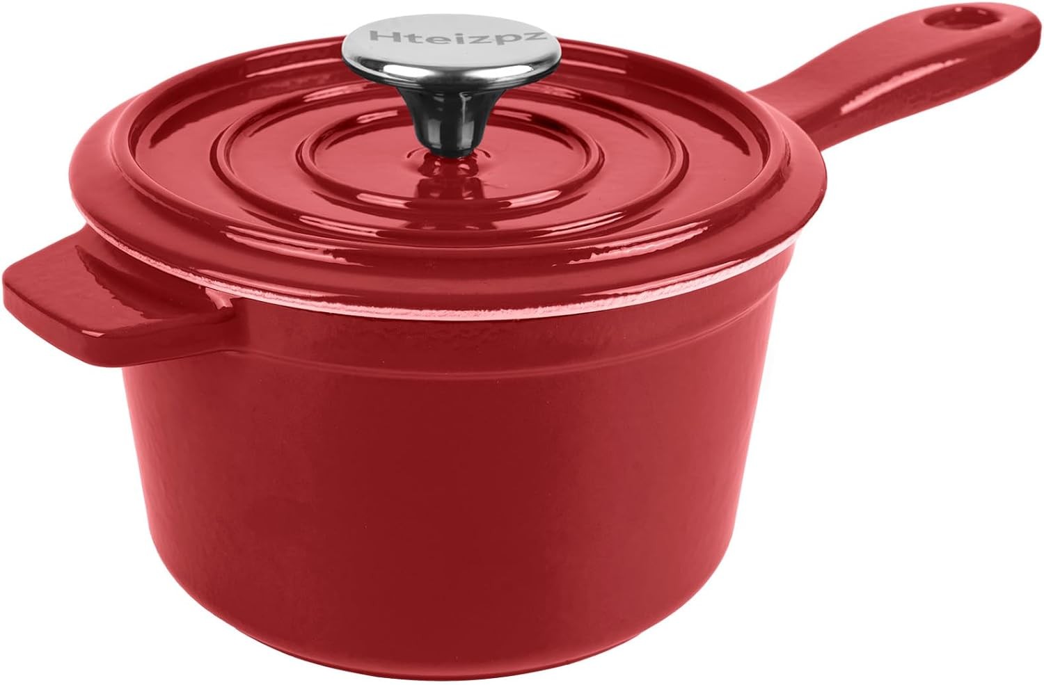 Enameled Cast Iron Sauce Pan with Lid, 1.7 Quart Saucepan with Lid, Small Dutch