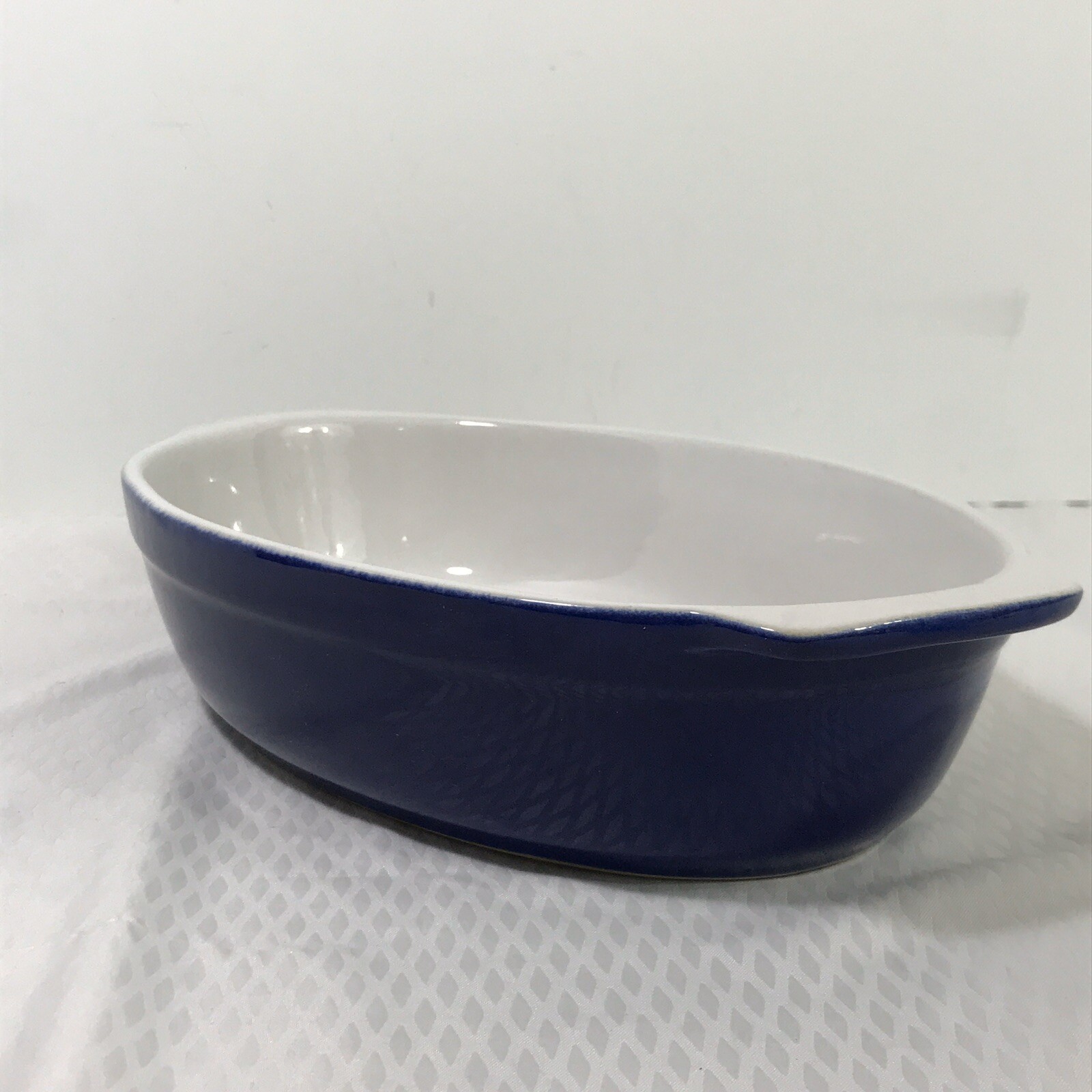 Oneida Glazed Stoneware Cobalt Blue Portugal Baking Dish Casserole 7×10.5