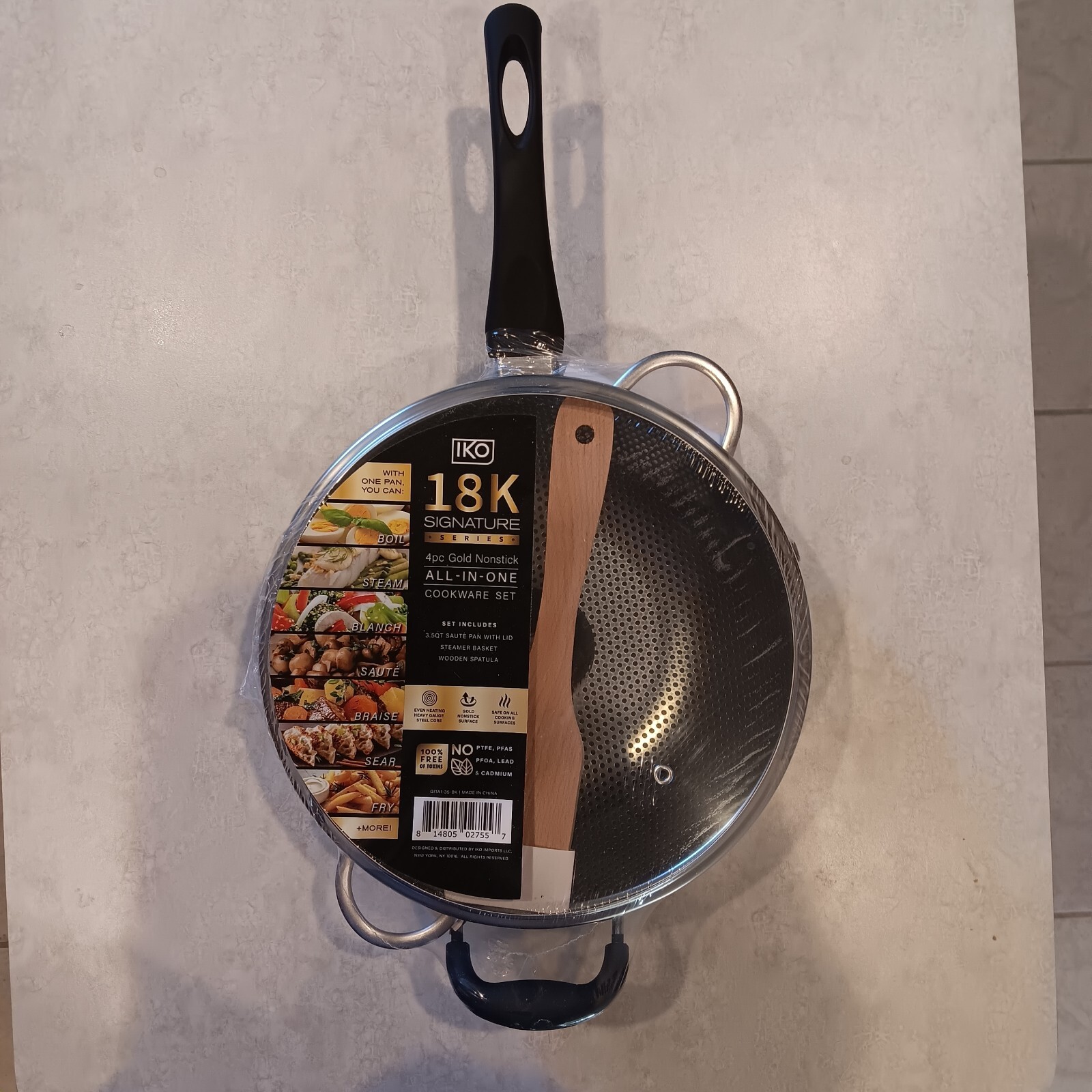 PRICE SLASHED! 4 PIECE Cookware Set! 3.5 Qt Saute Pan + Steamer Basket + Spatula