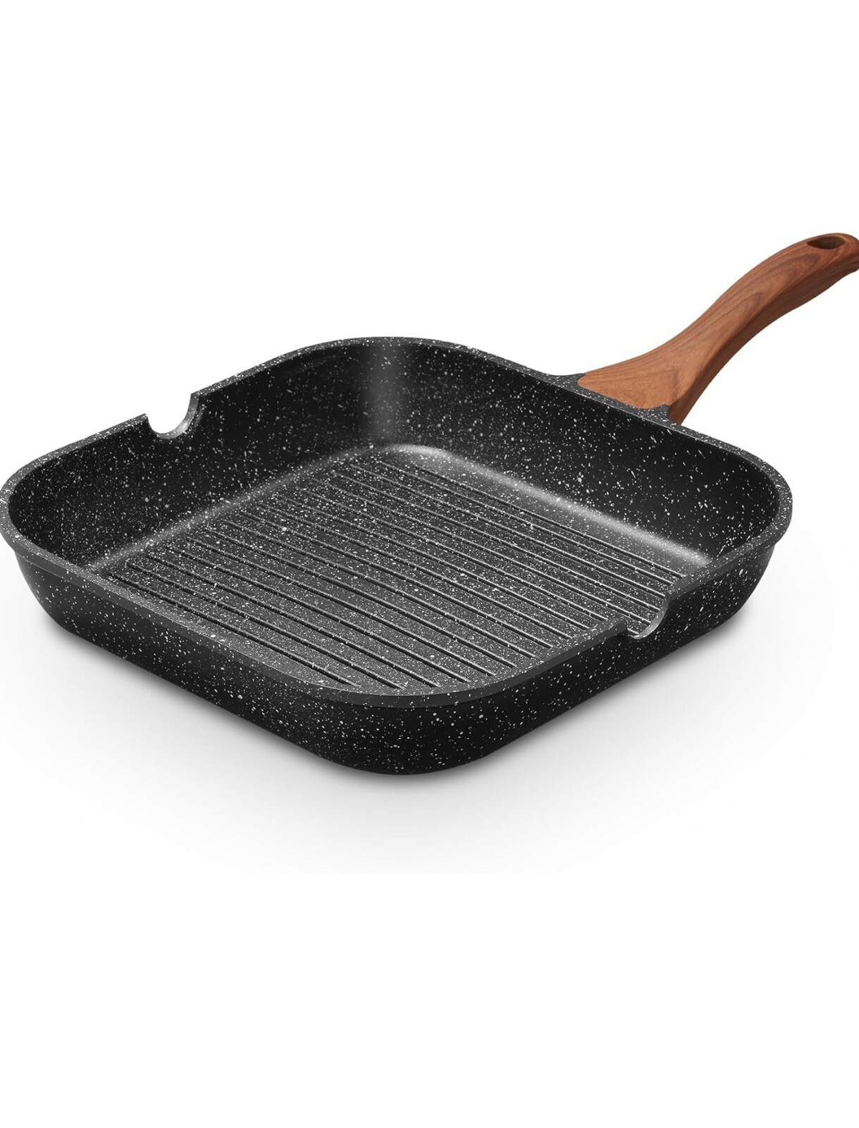 ESLITE LIFE 9.5 Inch Nonstick Grill Pan for Indoor Cooking, Versatile Induction