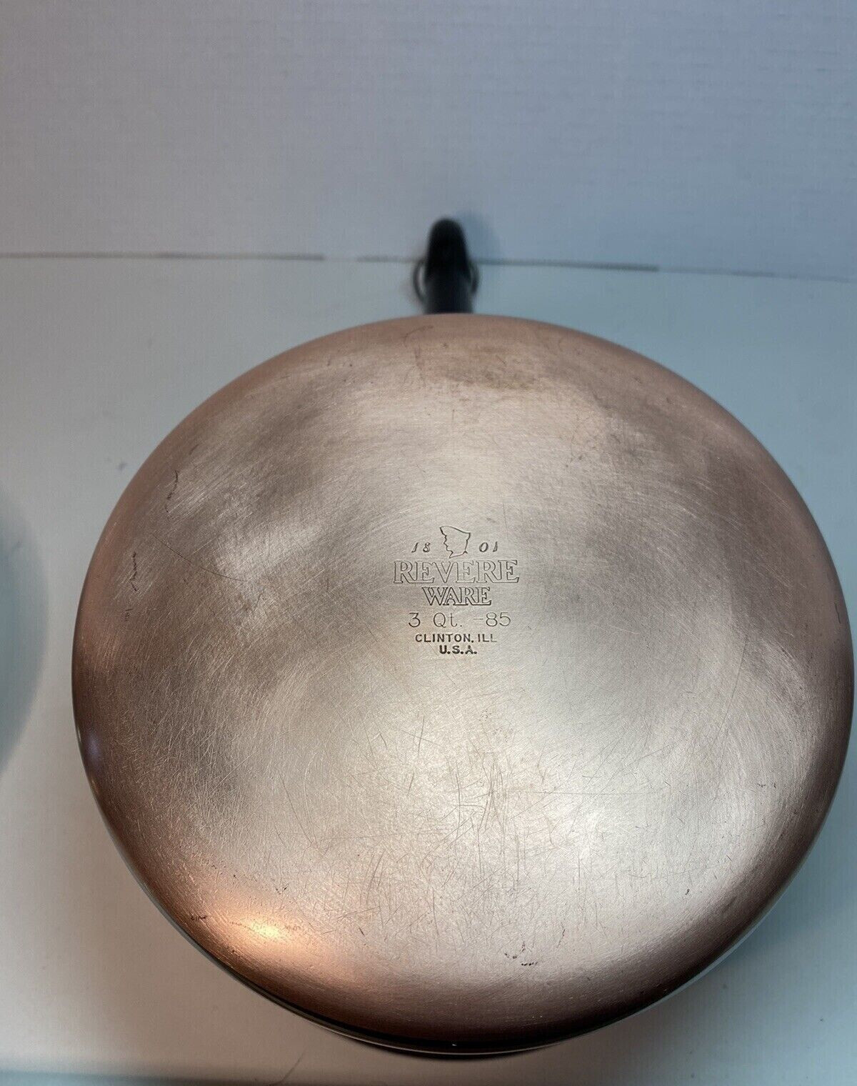Revere Ware 3 Qt Saucepan Copper Stainless Double Boiler Insert Serving Bowl Lid