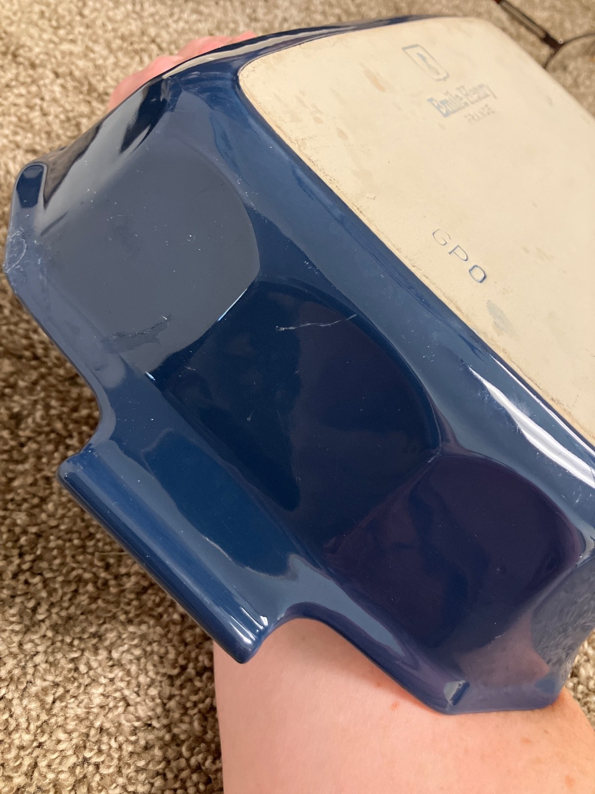 Williams Sonoma Emile Henry Blue Depose Stoneware Casserole Baking Dish 96.70