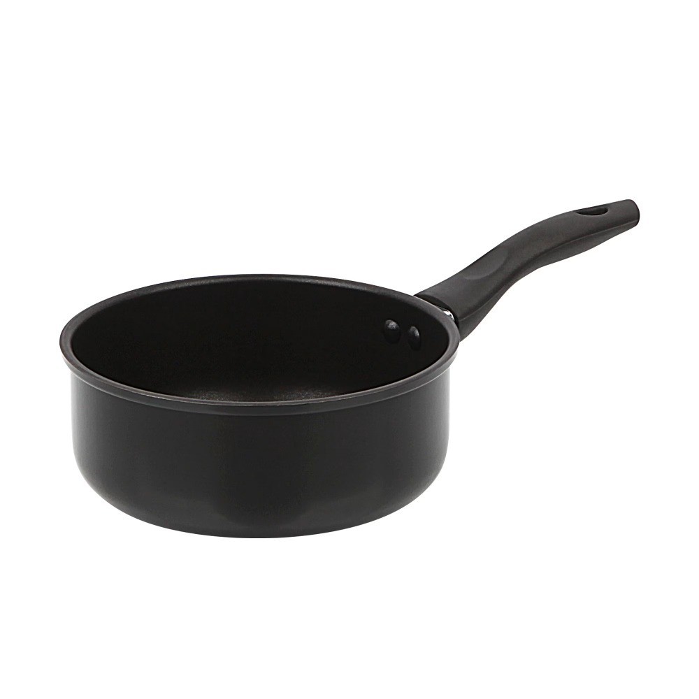 Non-Stick Aluminum Saucepan 2 Quart Black Cooking Pot
