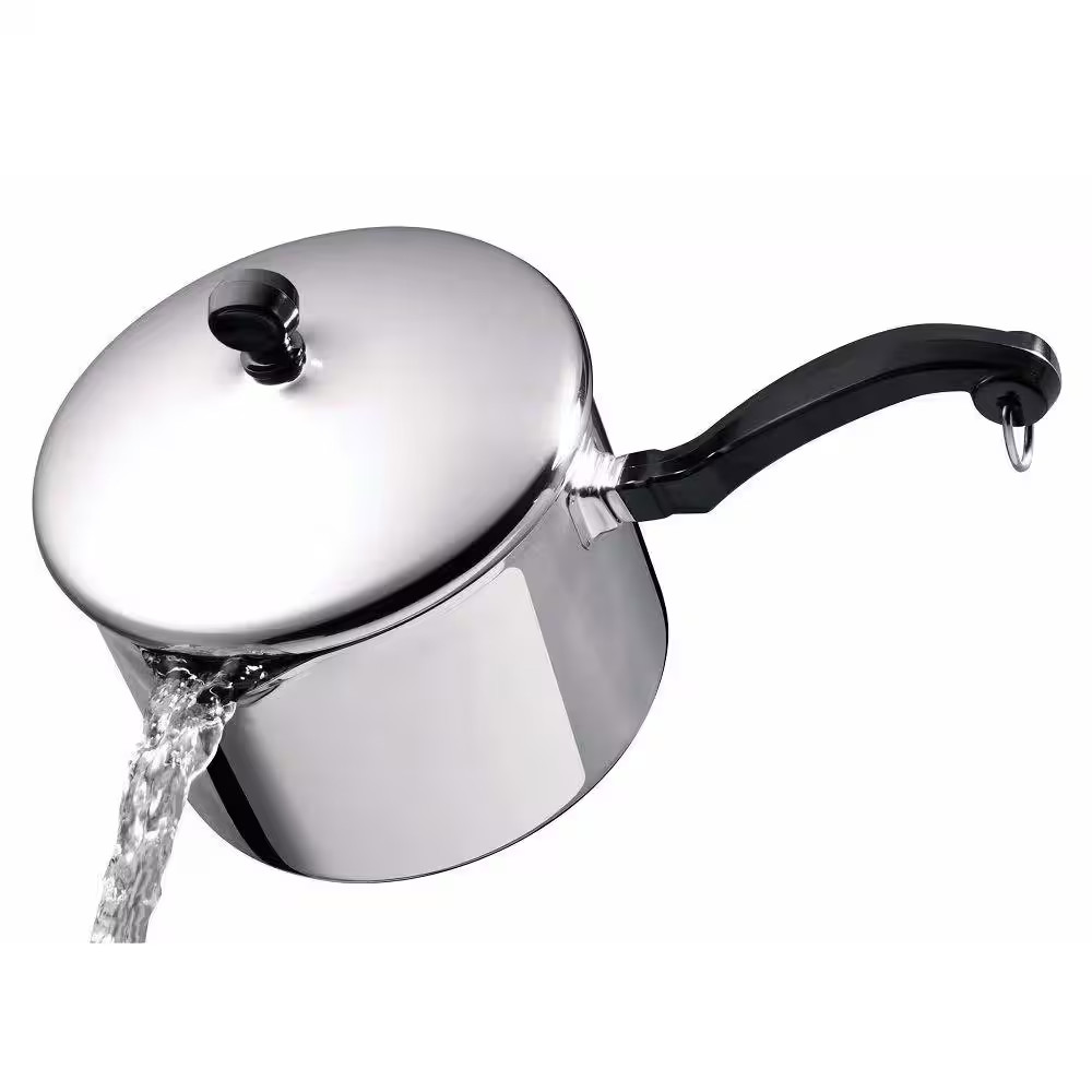 Farberware Stainless Steel Saucepan 3qt Straining Lid Pour Spout Cookware Pot