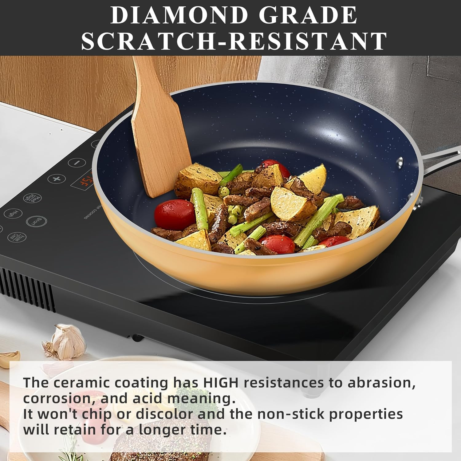Duralon Blue Ceramic Nonstick Cookware Set – PFAS Free & Scratch-Resistant