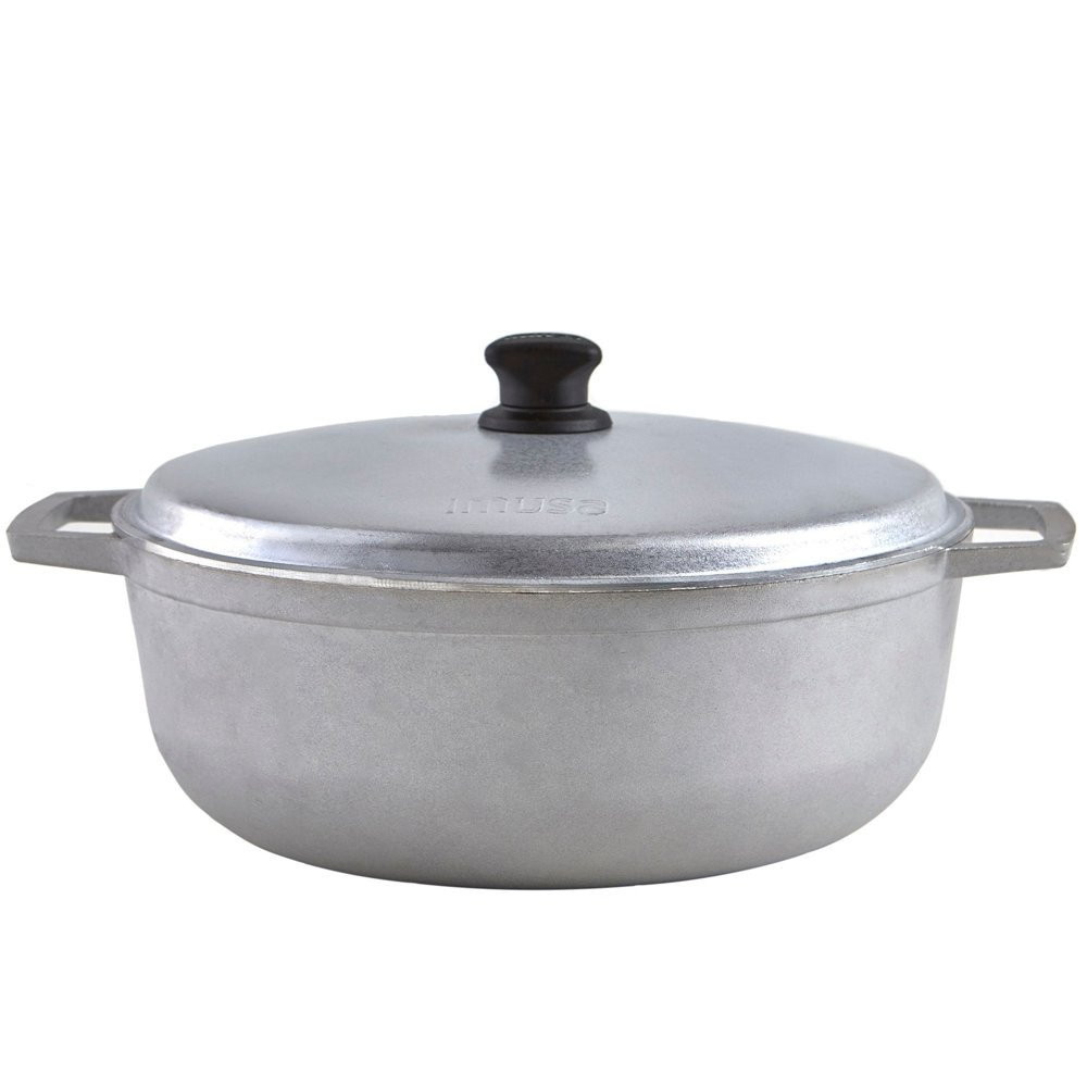 3.7Qt Traditional Natural Aluminum Colombian Caldero or Dutch Oven with Lid