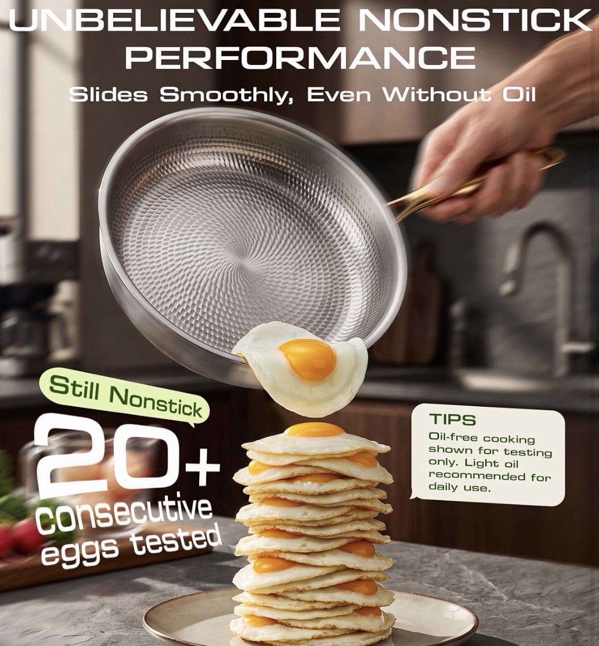 Titanium Pans for Cooking, 12″ Pure Titanium Non Stick Frying Pans with Lid